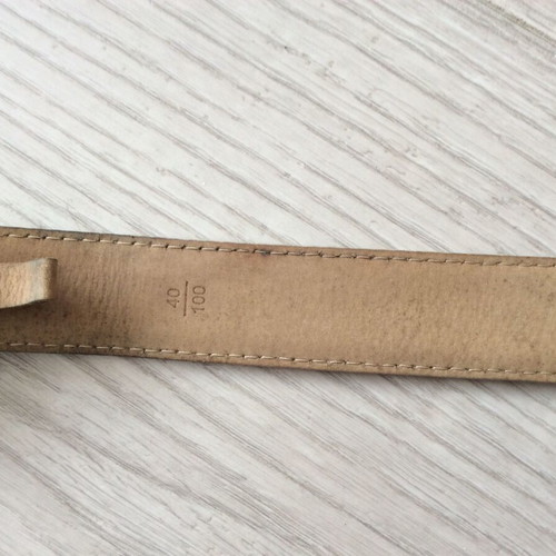 Louis Vuitton Damier Azur leather belt used, size 40/100, gray