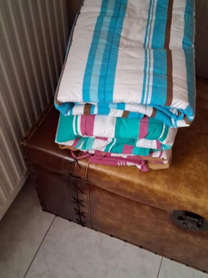 Fabric beach mats with cushions like new, set of 4