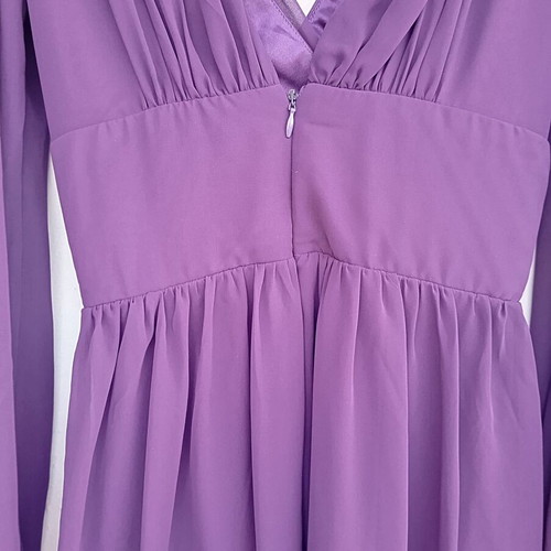 Asos dress new, purple, size small with deep neckline and sheer sleeves
