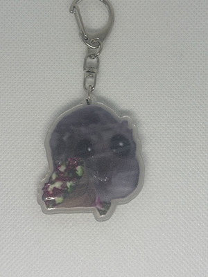 Mouse keychain new with plastic cover on both sides