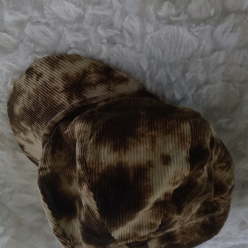 Κοτλέ καπέλο τζόκεϊ καινούργιο, καφέ/μπεζ tie-dye