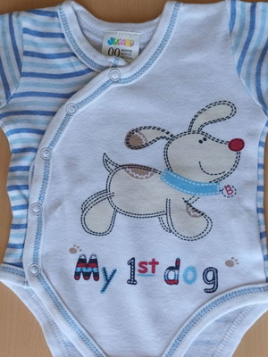 Κορμάκι κοντομάνικο καινούργιο με τύπωμα, μέγεθος 0-1Μ