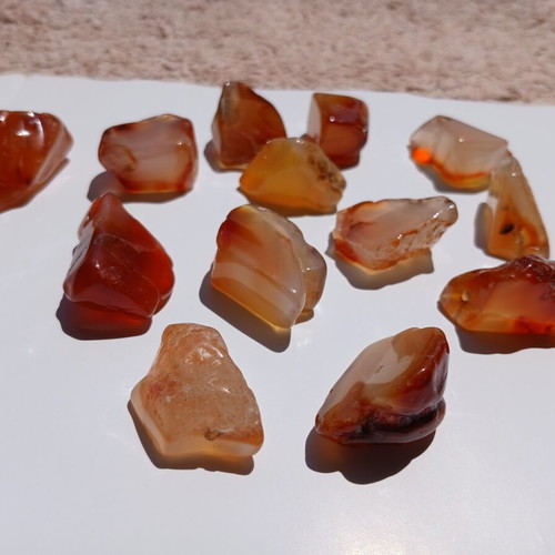 Carnelian stones with hole for jewelry making, like new