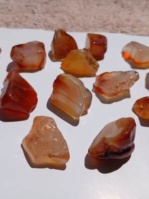 Carnelian stones with hole for jewelry making, like new