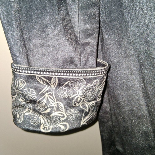 Velvet cardigan new size Medium gray with white flowers