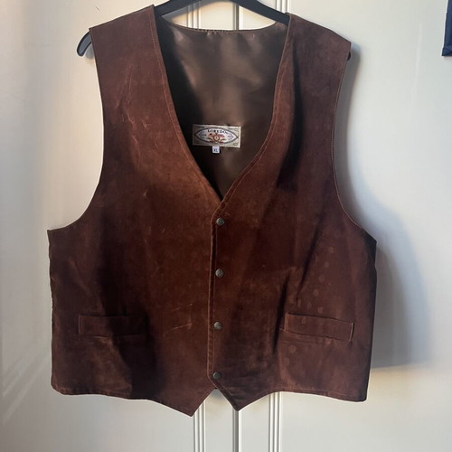 Vintage Loredo men's suede vest XL like new, brown