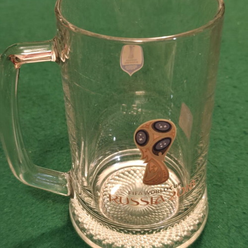Russia 2018 FIFA World Cup glass beer mug, official licensed product