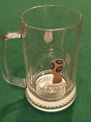 Russia 2018 FIFA World Cup glass beer mug, official licensed product