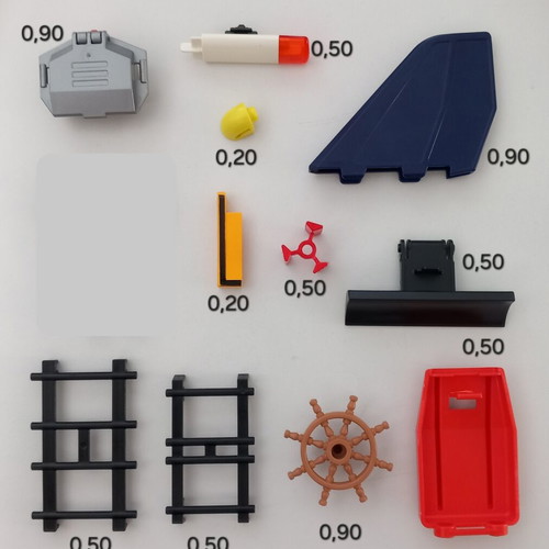 Playmobil parts used for cars, boats, planes, motorcycles
