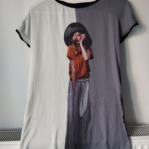 Y2K blouse-dress Zara Medium used, grey and black