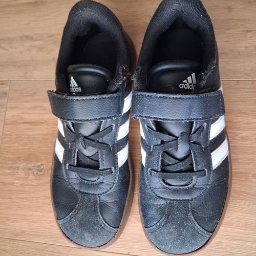 Adidas VL Court 3.0 EL K sneakers size 35 used, black with gum sole