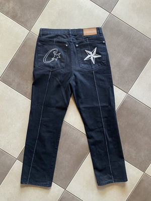 Corteiz C-Star Denim Jeans new, 100% cotton, baggy, black and white