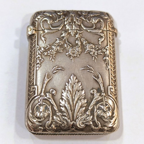 Art Nouveau Silver Vesta Case like new, Modèle Déposé (circa 1900)