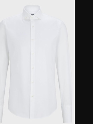 Риза Boss с двойни маншети размер 40 бяла като нова