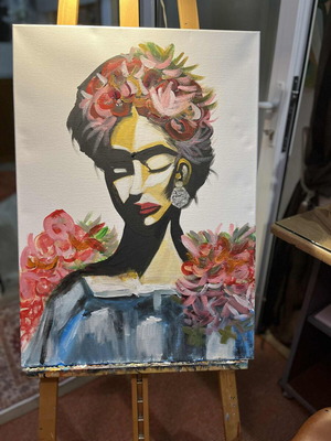 Painting new with acrylic colors by amateur artist