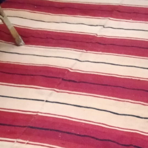 Wool striped handwoven loom rug 2.68x1.68 new