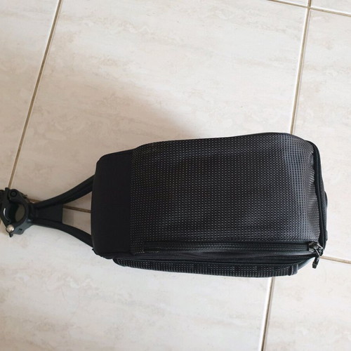 Bicycle bag like new, foldable with seat support base and waterproof cover
