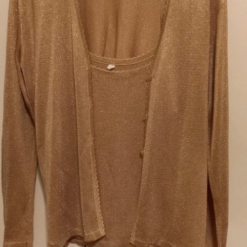 Gold cardigan and top set like new