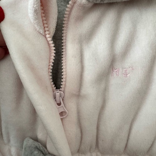 Matou France baby jacket 9-12 months like new, pink with grey details