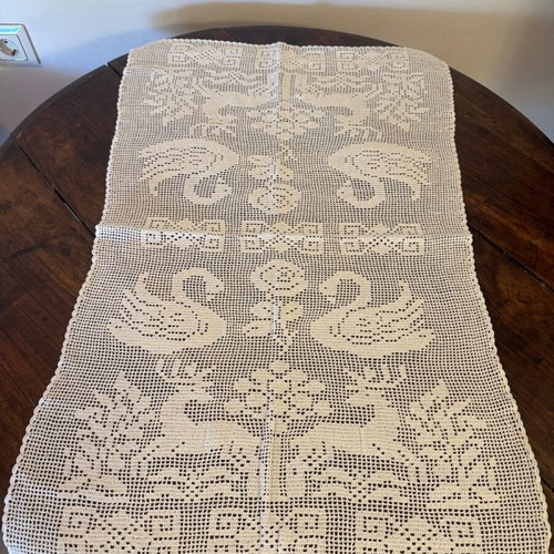 Handmade large crochet table runner, new
