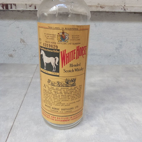 White Horse whisky bottle used, collectible from 1960s