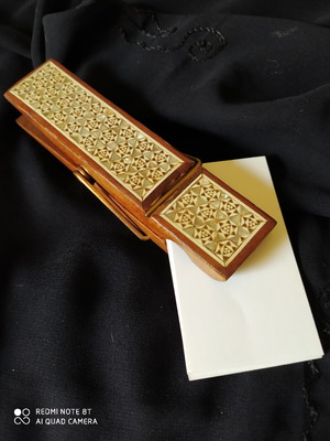 Antika handmade wooden office clip used, decorated with natural materials
