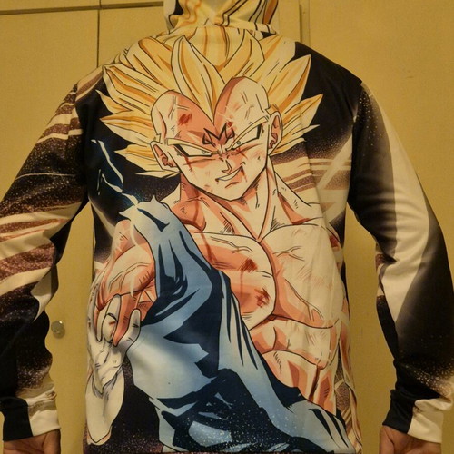 Dragonball Hoodie Vegeta 3D printed like new, size 2XL multicolor