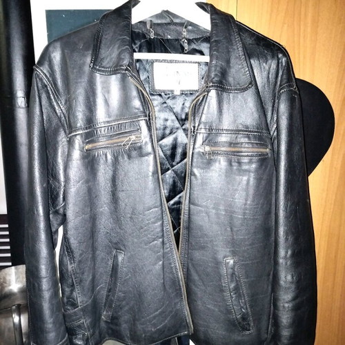 Vainas Leather leather jacket size Large black like new