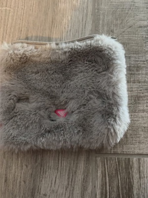 Cute cat mini makeup bag, grey