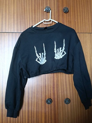 Shein crop top black, like new, size XS