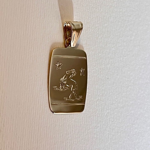 Zodiac Aries gold k14 pendant used