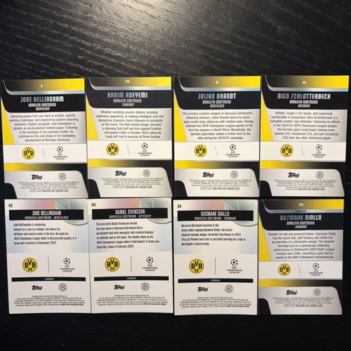 Dortmund 8x lot 2025-26 Topps Chrome and Topps Finest base cards