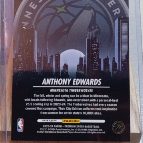 Panini Card Anthony Edwards #4 NBA Hoops 2023 - 2024 new