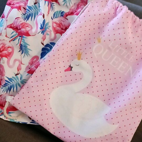 Fabric backpacks like new, multicolored designs