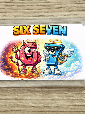 Ακρυλικό Μαγνητάκι ψυγείου Six Seven καινούργιο, Gen Alpha Meme
