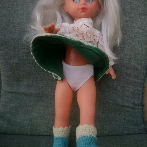 Vintage plastic doll used from the 1970s height 30cm