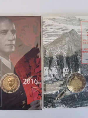 2€ Greek coincards 2016 new, set of 2 pieces