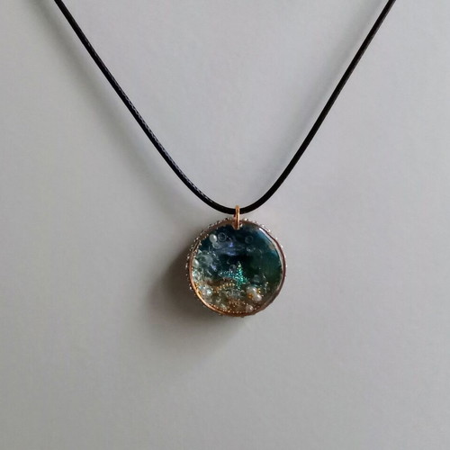 Handmade Mermaid Necklace 2in1 new, blue and gold