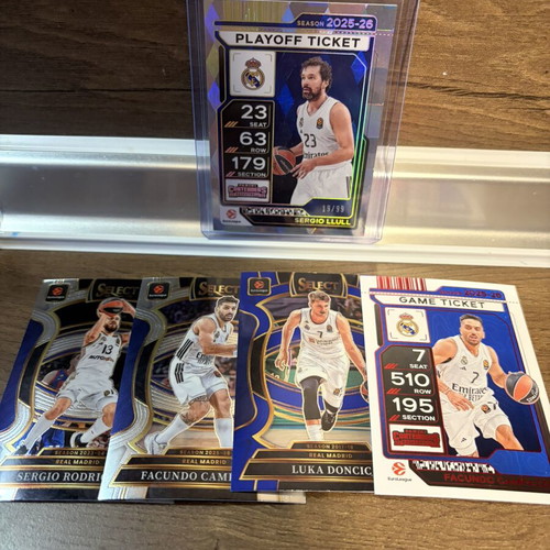 Sergio Llull /99 basketball card with Real Madrid base and Luka Doncic Blue