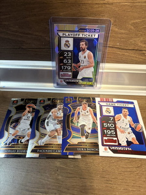 Sergio Llull /99 basketball card with Real Madrid base and Luka Doncic Blue