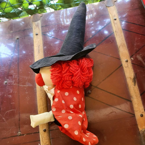 Handmade witch doll, 42 cm tall