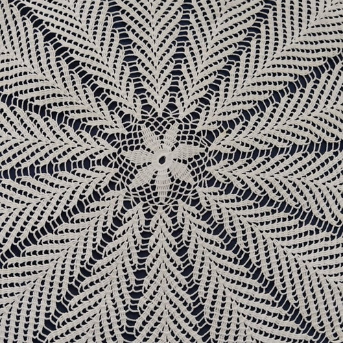 Handmade crocheted round tablecloth like new, white 56x56 cm