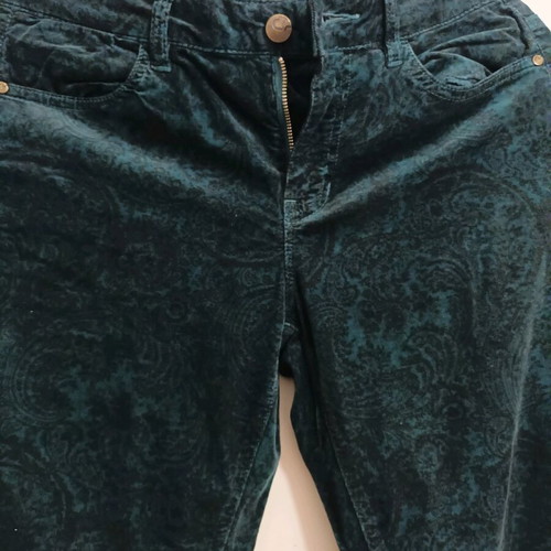 Suede pants like new, size small, black and green with subtle patterns