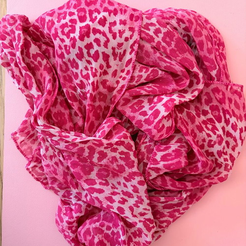 Scarf pink white like new