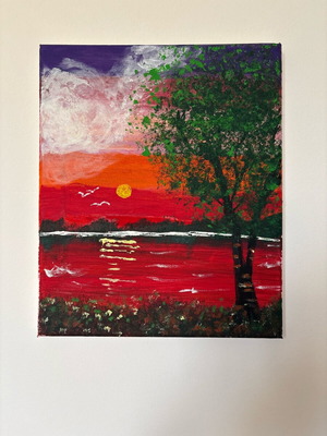 Handmade painting new, unique 26x31x1.5 cm