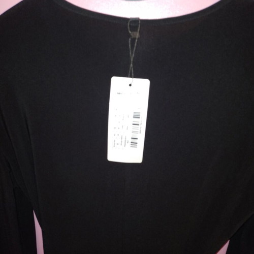 Long black dress new with ruching and side slit, gift pouch included