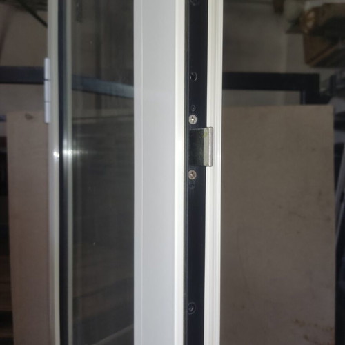 Aluminum door used, beige color, dimensions 76x241cm, frame 5.5cm