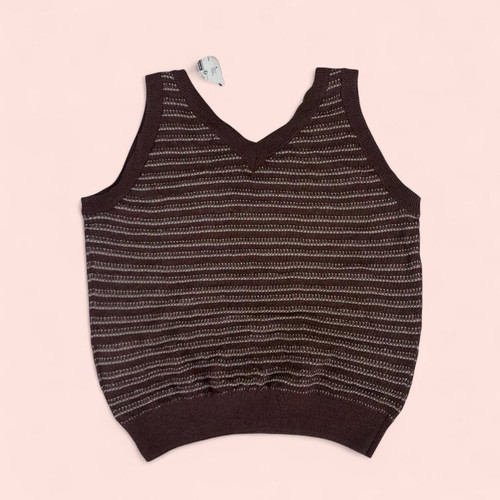 Monoprix Knit Womens Vest Brown New Viscose Size S