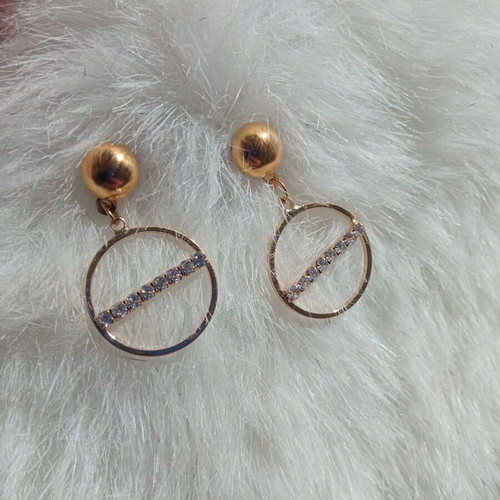 Minimalist jewelry set with rhinestones, gold color, new