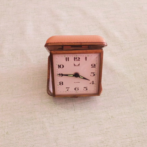 Vintage Modern travel alarm clock 1960s used
